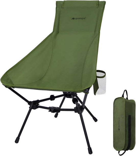 ayamaya Camping Chairs - Ultralight Folding High Back Camping Chair with Upgrade All Aluminum Widen Frame Structure