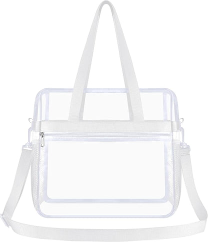 USPECLARE Clear Tote Stadium Approved, Security Travel & Gym Clear Bag for Work Sports Games Concerts