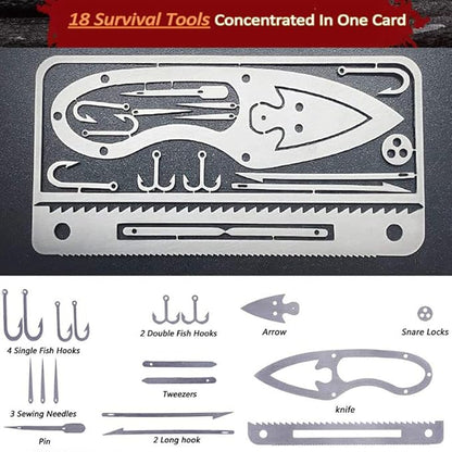 8Pcs Survival Cards Multi-Functional Tool Card Emergency Camping Tool EDC Kit in Your Walletcard with Fishhook Fishing Line,Survival Guide Multitool Camping Gear for Outdoor Hiking Hunting