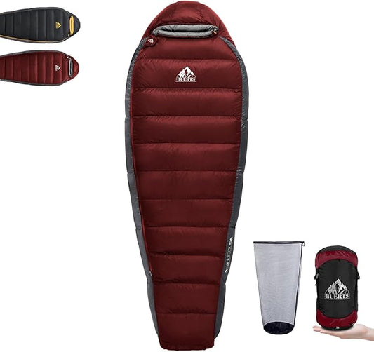 Down Sleeping Bag for Adults Cold Weather Ultralight & Compact 680FP Backpacking Sleeping Bag for Camping, Hiking, Mountaineering