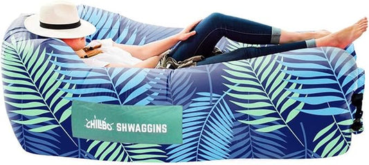 Chillbo Shwaggins Inflatable Couch – Cool Inflatable Lounger Easy Setup Inflatable Chair is Perfect for Beach Gear, Camping Fun and Festival Accessories
