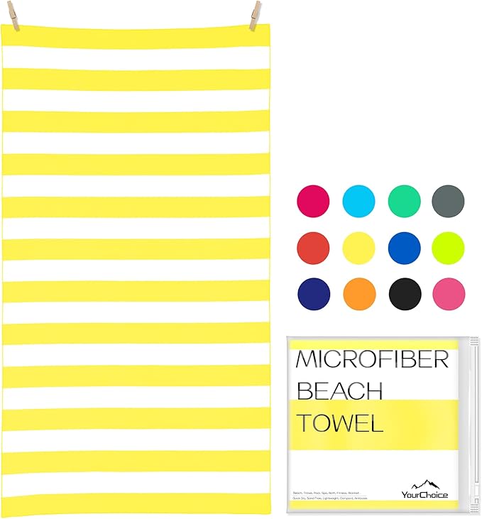 Your Choice Microfiber Beach Towels, Sand Free Beach Towel, Quick Dry Beach Towel, Extra Large Beach Towels for Adults, Kids (67x35 Inch, 60x30 Inch), Travel Towel, Camping Towel