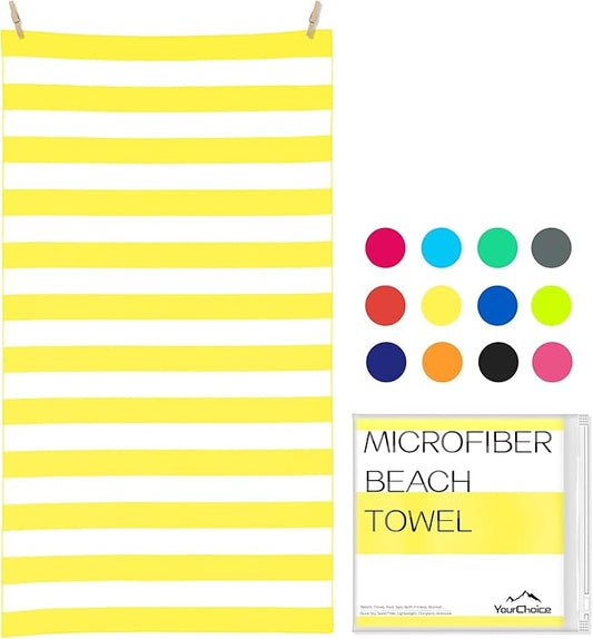 Your Choice Microfiber Beach Towels, Sand Free Beach Towel, Quick Dry Beach Towel, Extra Large Beach Towels for Adults, Kids (67x35 Inch, 60x30 Inch), Travel Towel, Camping Towel