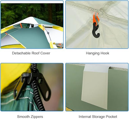 axGear Camping Tent Waterproof Windproof Dome Hiking Tent 2 to 4 People Family