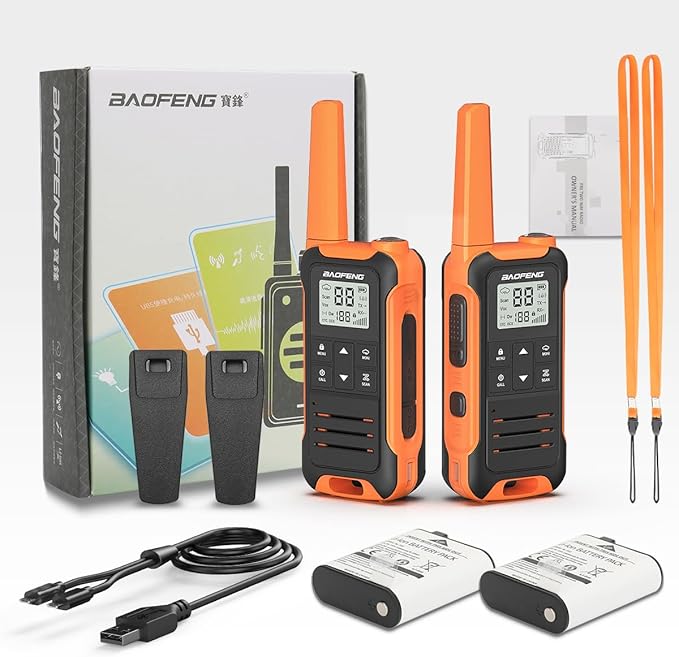 Walkie Talkies Long Range Walkie Talkie for Adults F22 FRS Radio Walky Talky Family Walkie-Talkie Rechargeable with 1400 mAh Battery USB Charger for Hiking Camping Trip(2 Pack)