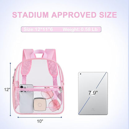 USPECLARE Clear Backpack for Stadium Approved 12×6×12, Water proof Clear Bag for Stadium Events and Concert Work Sport Event