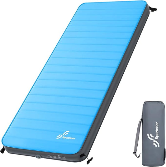 Sportneer Self Inflating Sleeping Pad, 4" Ultra-Thick Elasticity Foam Sleeping Mats for Camping, 4-Season Insulated Durable Camping Mat Air Mattress for Car Travel Tent Home