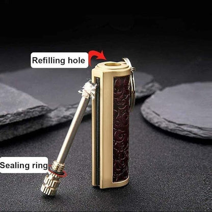 Fire Starter Lighter Waterproof Flint Match Outdoor Camping Permanent Metal Matchstick with Keychain(Sold Without Fluid) (Red+Red)