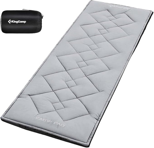 KingCamp Cot Pad Topper for Camping, Soft Warm Non-Slip Cot Mattress, Comfortable Lightweight Sleeping Mat for Outdoor & Indoor, Picnic, Hiking, Backpacking, Yoga