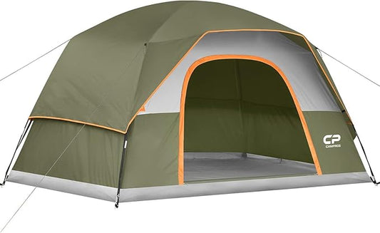 CAMPROS CP Tents for Camping 4 Person Tent Waterproof Windproof Double Layer Camping Tent, Easy Setup Dome Tent with Large Mesh Windows & Wider Door for Outdoor Camping & Hiking