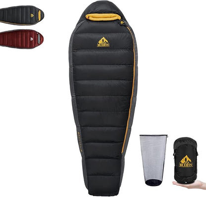 Down Sleeping Bag for Adults Cold Weather Ultralight & Compact 680FP Backpacking Sleeping Bag for Camping, Hiking, Mountaineering