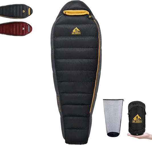 Down Sleeping Bag for Adults Cold Weather Ultralight & Compact 680FP Backpacking Sleeping Bag for Camping, Hiking, Mountaineering