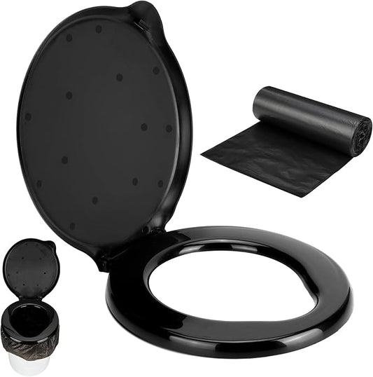 Glenmal Portable Toilet Seat for 5 Gallon Buckets Emergency Toilet Lid with Camping Toilet Bags 5 Gallon Bucket Toilet Seat with Lid Outdoor Camping Luggable Loo Toilet Cover for Adults and Kids