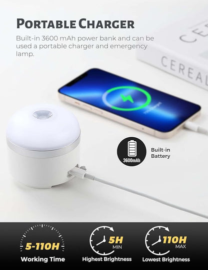 600LM Camping Lights, 5 Light Modes Camping Lantern Rechargeable with 3600 mAh Power Bank,Camping Essentials for Tent Emergency, Outdoor Hiking, Power Outages (White)