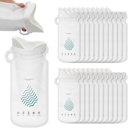 Coolrunner Disposable Urine Bags,8/12/20/24 Pack Camping Pee Bags, Disposable Urinals Vomit Bags for Travel Urinal Toilet Traffic Jam Emergency Portable Toilet Bee Bag for Men Women Kids Patient