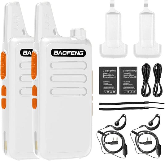 BAOFENG BF-888S Upgraded Walkie Talkies T20 Long Range Walkie Talkie for Adults with Earpiece Mic Rechargeable 2-Way Radios Handheld Two-Way Radios Transceiver Kids with USB Charger for Camping 2pcs