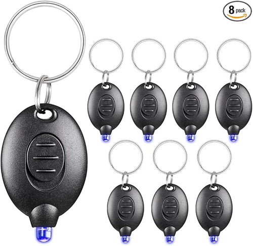 8 Pack Ultra Bright Blue Light Keychain Flashlight, Mini Blue LED Keychain Flashlight, Blue Keychain Flashlight for Night Observation