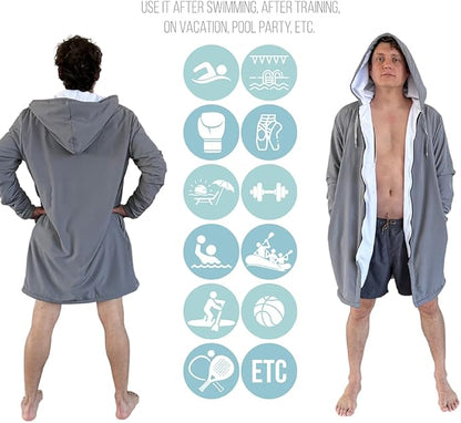 MACAR sport TOWEL swimming parka, waterproof fabric on the outside, dry jacket for kids and adults