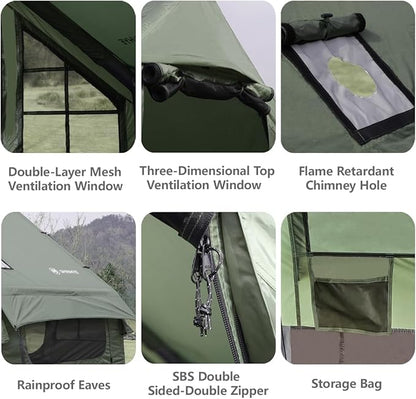 Inflatable Tent for Camping Large Blow Up Tents Glamping 4-8 Person House 4 Season Air with Pump Easy Set up Waterproof Outdoor Oxford