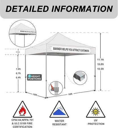 Eurmax USA Standard 10x10ft Patio Pop Up Canopy Tent for Outdoor Events Commercial Instant Canopies with Heavy Duty Roller Bag,Bonus 4 Canopy Sand Bags(Orange)