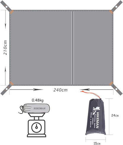 Hikeman Tent Footprint - Waterproof Camping Tarp, Heavy Duty Tent Floor Saver, Ultralight Ground Sheet Mat for Hiking, Backpacking, Hammock, Beach - Storage Bag Included(XXL-95”x83”)