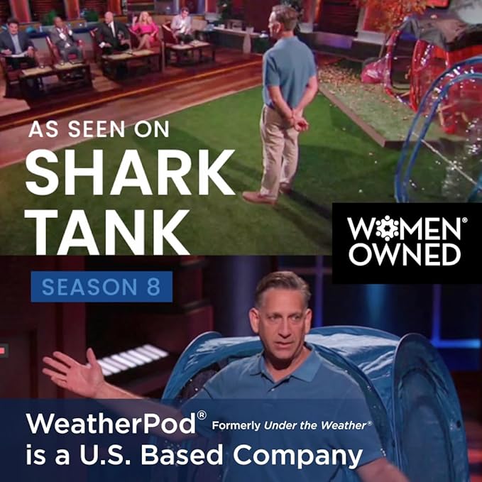 WeatherPod® The Original Shark Tank Side-by-Side™ 2-4 Person Pop-Up Pod - Stay Warm, Dry, and Out of The Sun - Weather Pod for Sports, Rain, or Wind - Simple to Set Up and Tear Down