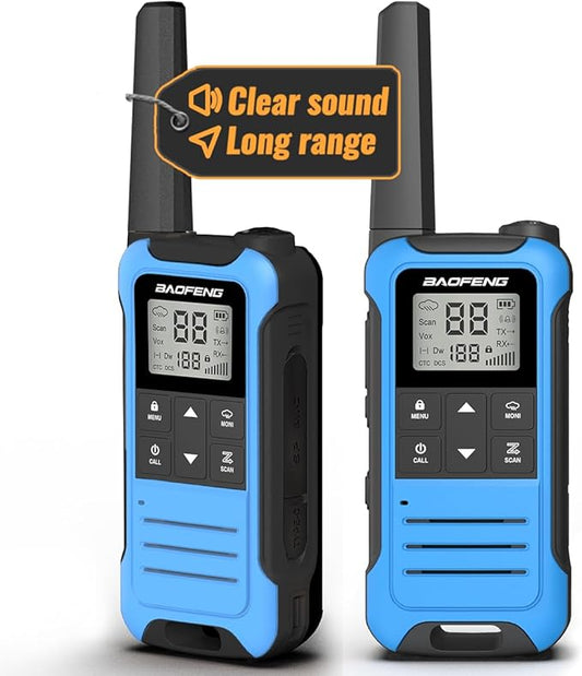 Walkie Talkies Long Range walkie talkie for Adults with 22 Channels FRS Radio for Kids VOX Scan LCD Display with LED Flashlight for Field, Survival Biking Hiking Cruise Ship Camping (no battery)