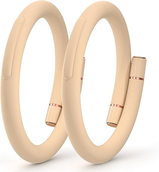 2 Pack Mosquito Repellent Bracelets, Insect & Pest Repellent Wristbands for Adults and Kids, DEET Free, Mosquito Repellent Bands Outdoor Patio (16 Replacement Cores - Pink)