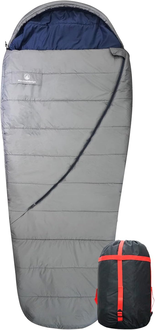 Mountainlodge Balance Sleeping Bag for Adult,Cold&Warm Weather with Compression Sack and Water Resistant for Family Camping,Travel and Car Camping