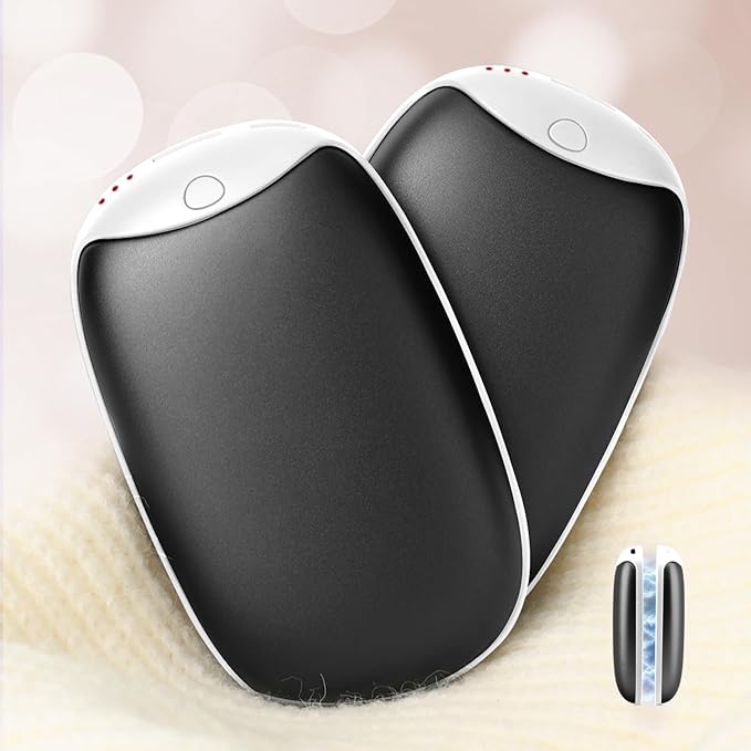 2 Pack Hand Warmer Rechargeable, Magnetic Twins Electric Hand Warmer, Reusable Type-C USB Handwarmer, Portable Hand Warmer 8000mAh, Great for Outdoor Sports, Hunting, Camping, Golf, Warm Gifts