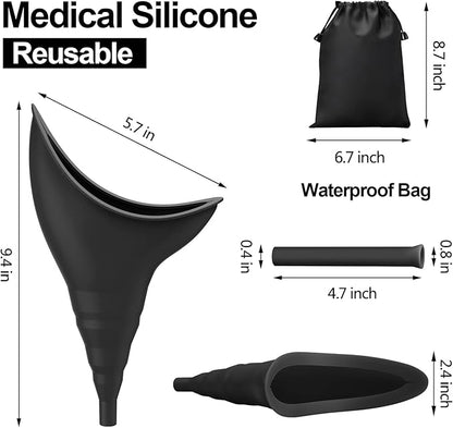 Female Urinal Travel Essentials Female Urination Device Camping Accessories, Portable Urinal Silicone Pee Funnel for Women, Reusable Outdoor Hiking Camping Toilet Gadgets Camper Gifts for Women