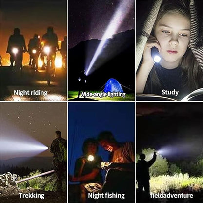 Rechargeable Red Light Flashlight， 2 in 1 White Lights and LED Red Light，2 Modes,Outdoor Variable Focus Portable Red Light Mini Flashlight.