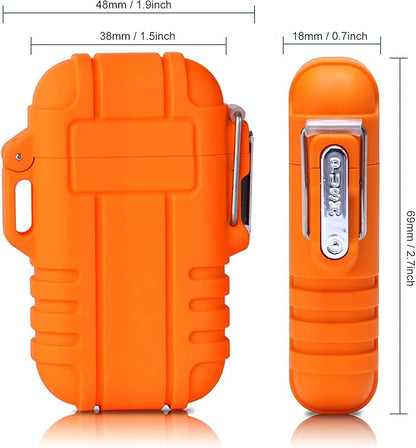 Torch Lighter Butane Lighter Waterproof Windproof Lighter Mens Gifts Lighter for Candle Camping Family Use (Without Butane) (Orange)