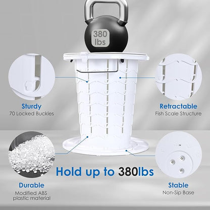 Upgrade Retractable Portable Toilet Travel Toilet Adjustable Height Camping Toilet Portable Potty for Adults Kids White