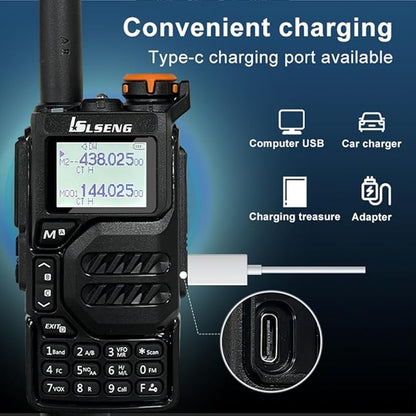 UV-K5 Long Range Portable Amateur Walkie Talkie 200Ch 5W Air Band Dual Band VHF UHF DTMF FM Scrambler Emergency Weather NOAA Wireless Frequency Copy Ham Handheld Two Way Radio(1 Pack)