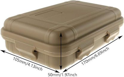 DGZZI Survival Storage Box Soil Color Plastic Waterproof Shockproof Airtight Outdoor Survival Storage Case Box 170x105x50mm
