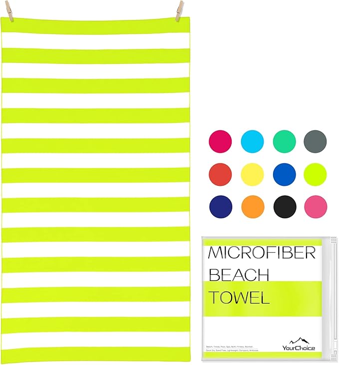 Your Choice Microfiber Beach Towels, Sand Free Beach Towel, Quick Dry Beach Towel, Extra Large Beach Towels for Adults, Kids (67x35 Inch, 60x30 Inch), Travel Towel, Camping Towel