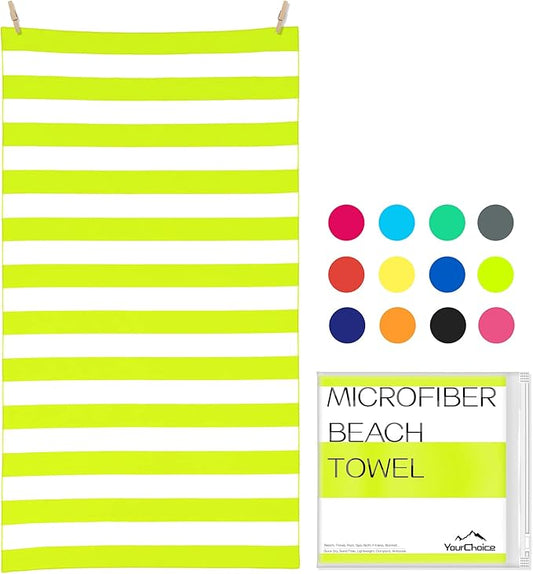 Your Choice Microfiber Beach Towels, Sand Free Beach Towel, Quick Dry Beach Towel, Extra Large Beach Towels for Adults, Kids (67x35 Inch, 60x30 Inch), Travel Towel, Camping Towel