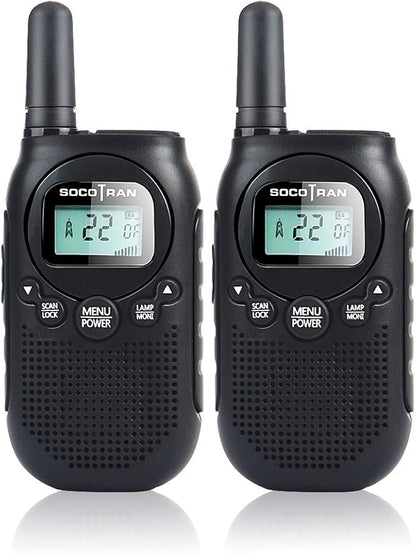 Adults Walkie Talkies Rechargeable FRS Two-Way Radios USB Charge Mini Walky Talky with Rechargeable Battery Long Range 5 Miles with Bright Light 2 Pack 0.5W Perfect for Family Outdoor Camping Trip
