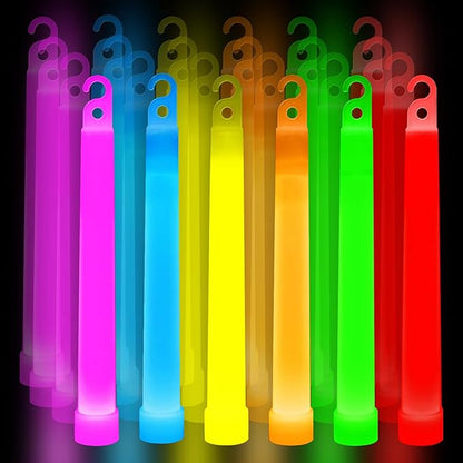 Premium Glow Fever Bulk Ultra Bright Multi Color Glow Sticks Emergency Light Sticks for Camping Accessories Parties Hurricane Supplies Earthquake Survival Kit and More