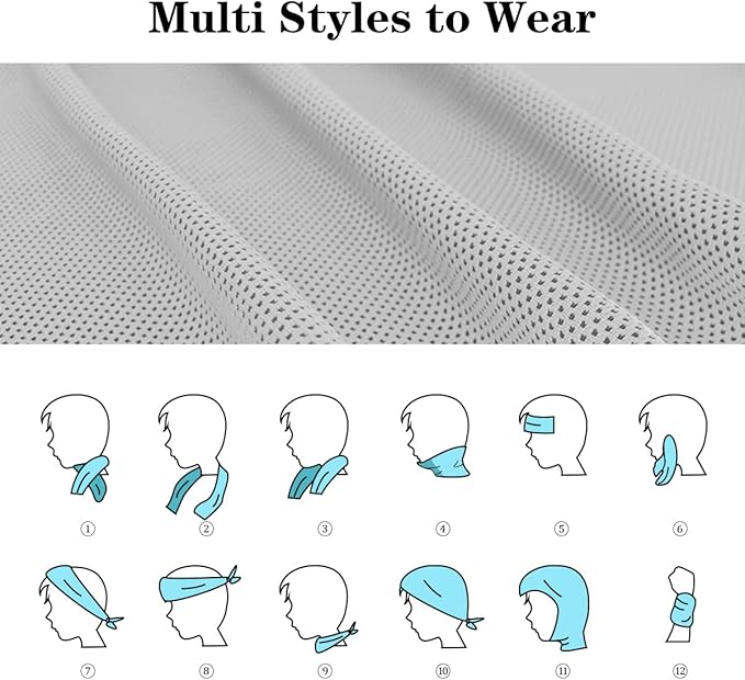 Cooling Towel,Vofler [4 Pack] Cool Towels Microfiber Chilly Ice Cold Head Band Bandana Neck Wrap (40"x 12") for Athlete Men Women Youth Kids Dogs Yoga Outdoor Golf Running Hiking Sports Camping Travel