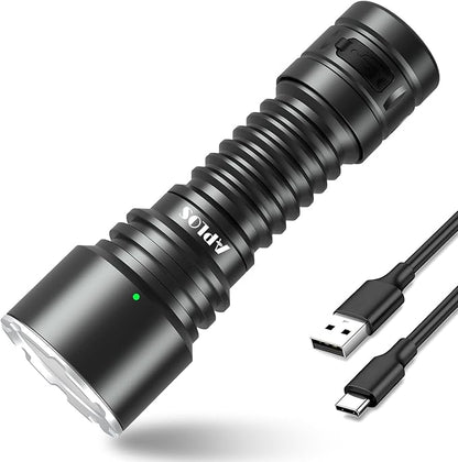 APLOS T04 LED Tactical Flashlight - 1600 Lumen Powerful Emergency Flashlights, 7 Modes IP68 Waterproof Rechargeable Flashlight for Camping Hiking Walking