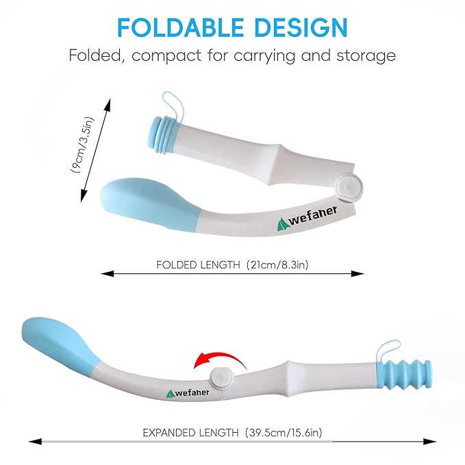 folding wiping toilet aid tool and 20PCS Compressed Washcloth Towels,Combination set,Self Help Wipe Butt for Fat People，Limited Mobility,Elderly, Pregnancy.