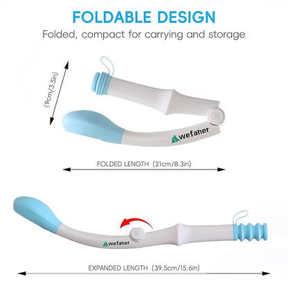 folding wiping toilet aid tool and 20PCS Compressed Washcloth Towels,Combination set,Self Help Wipe Butt for Fat People，Limited Mobility,Elderly, Pregnancy.