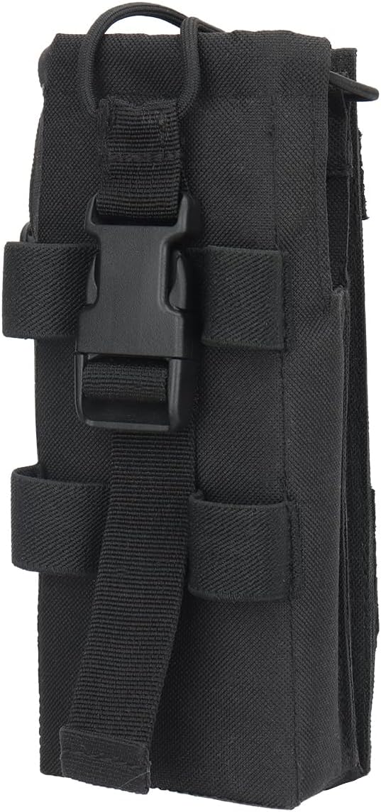 Tactical Molle Radio Holster Holder Case Military Heavy Duty Radios Holster Bag for AR-152 AN/PRC-152 148 UV-25 Two Ways Walkie Talkies Adjustable Storage（Black
