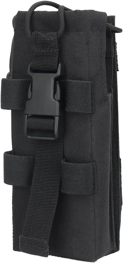 Tactical Molle Radio Holster Holder Case Military Heavy Duty Radios Holster Bag for AR-152 AN/PRC-152 148 UV-25 Two Ways Walkie Talkies Adjustable Storage（Black