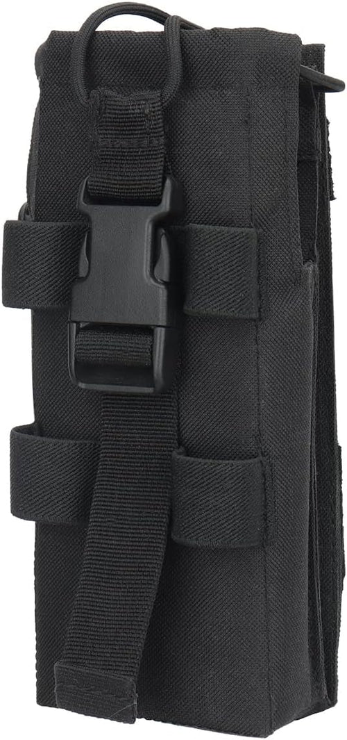 Tactical Molle Radio Holster Holder Case Military Heavy Duty Radios Holster Bag for AR-152 AN/PRC-152 148 UV-25 Two Ways Walkie Talkies Adjustable Storage（Black