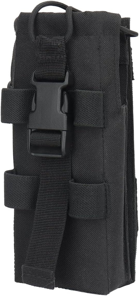 Tactical Molle Radio Holster Holder Case Military Heavy Duty Radios Holster Bag for AR-152 AN/PRC-152 148 UV-25 Two Ways Walkie Talkies Adjustable Storage（Black