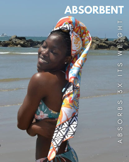 ECCOSOPHY Microfiber Beach Towel - Sand Free Towels are Quick Dry, Light Weight, Super Absorbent - Perfect Pool, Travel, Cruise, Camping Essentials - Oversized Extra Large for Adults 71x35 in