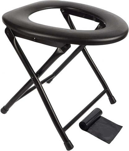 Portable Toilet Seat, Stainless Steel Emergency Toilet, Folds Camping Toilet Seat, Convenient for Camping, Travel & Emergency